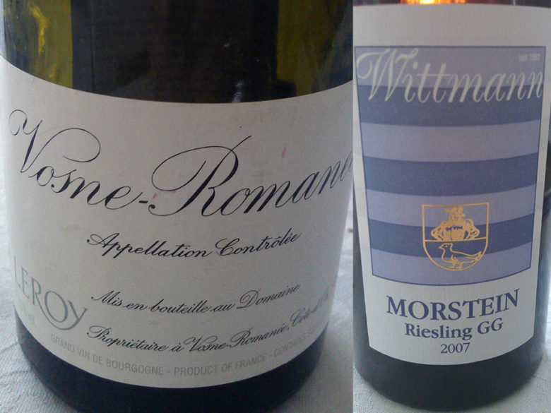 Leroy Vosne-Romanee 2004 og Wittmann Morstein GG 2007